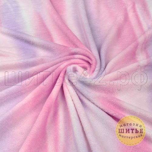 Велсофт Абстрактные полосы, шир. 205 см, цвет розовый в Магазине-мастерской ШИТЬЕ в Кемерово